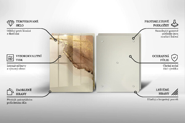 Skärbräda glas Abstraktion guld