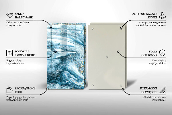 Skärbräda glas Struktur med guld