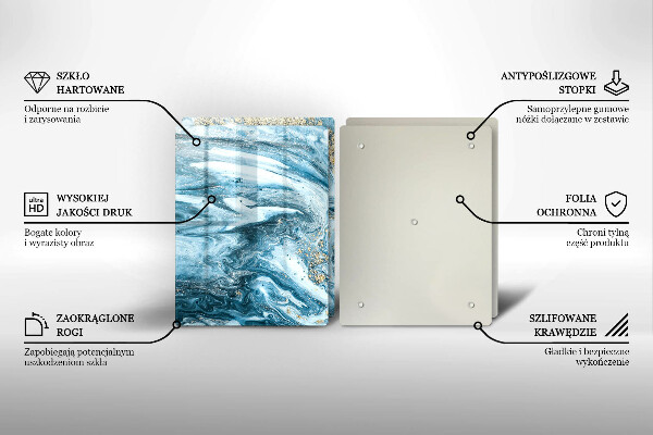 Skärbräda glas Struktur med guld
