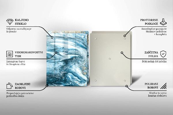 Skärbräda glas Struktur med guld