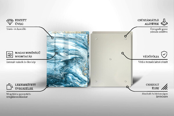 Skärbräda glas Struktur med guld