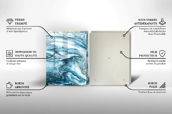 Skärbräda glas Struktur med guld