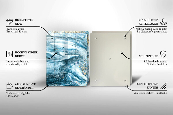 Skärbräda glas Struktur med guld