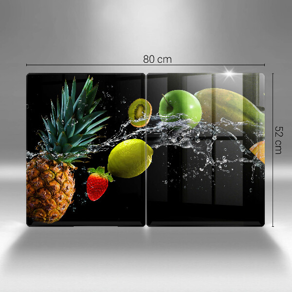 Skärbräda glas Frukt i vatten