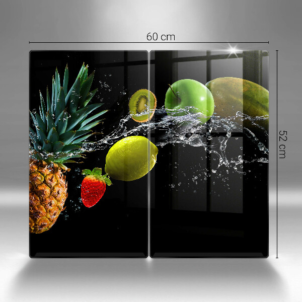 Skärbräda glas Frukt i vatten