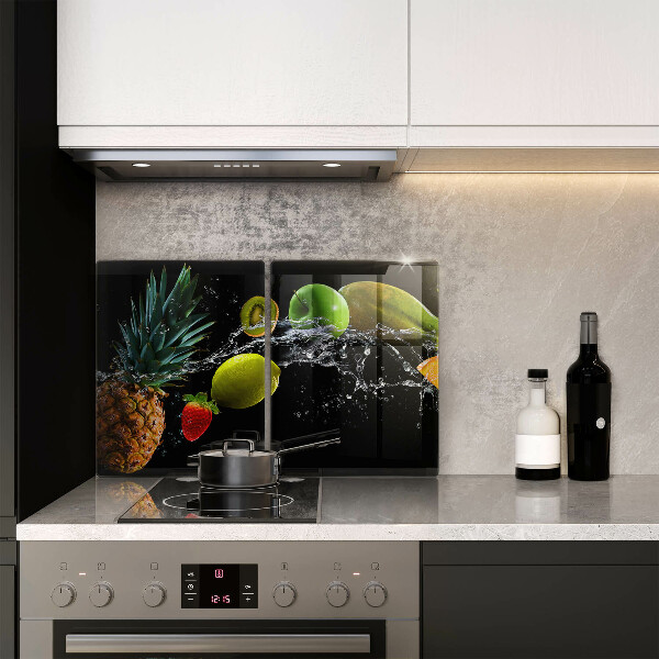 Skärbräda glas Frukt i vatten