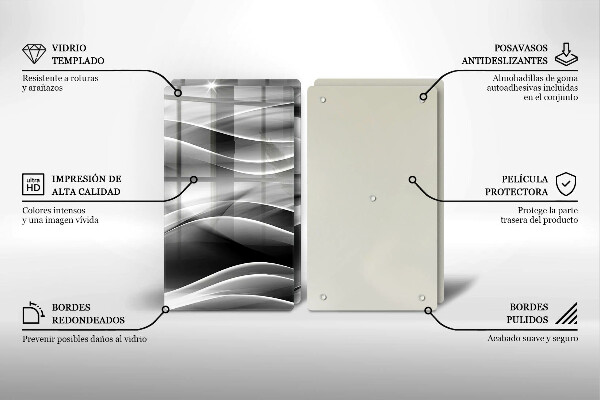 Skärbräda glas Abstraktion mjuka linjer