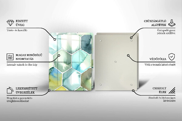Skärbräda glas Akvarell hexagoner