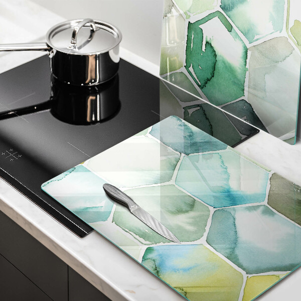 Skärbräda glas Akvarell hexagoner