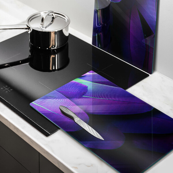 Skärbräda glas Neon fjädrar