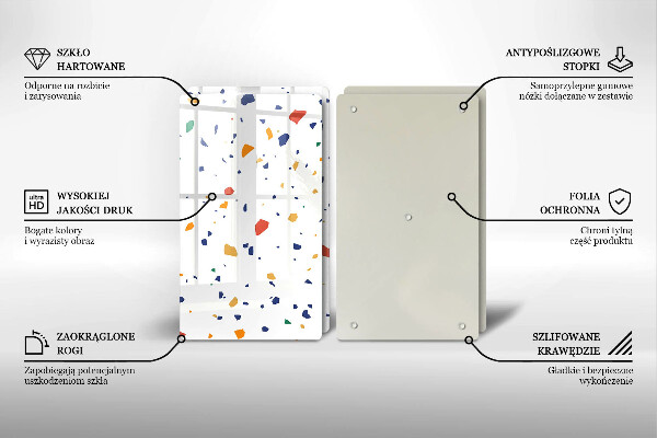 Skärbräda glas Färgglatt stengods