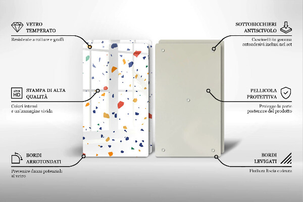 Skärbräda glas Färgglatt stengods