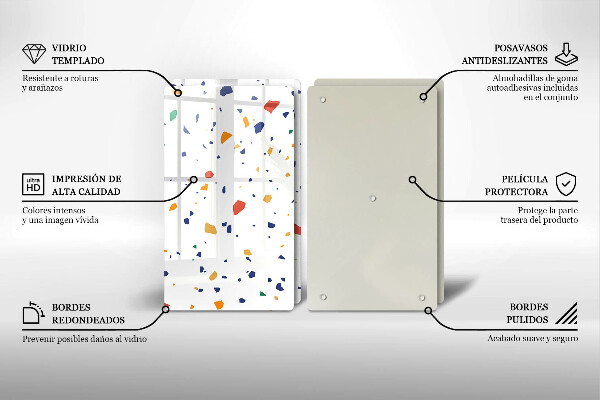 Skärbräda glas Färgglatt stengods