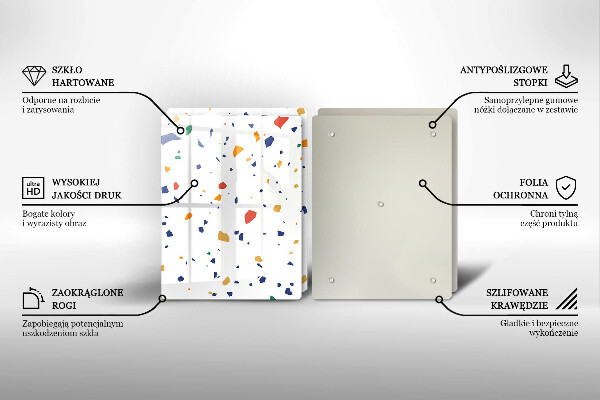 Skärbräda glas Färgglatt stengods