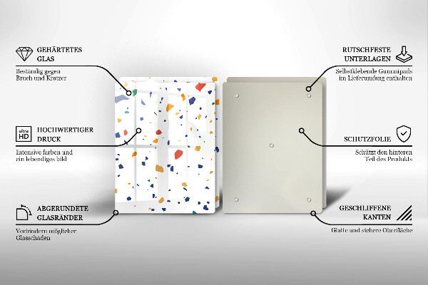 Skärbräda glas Färgglatt stengods