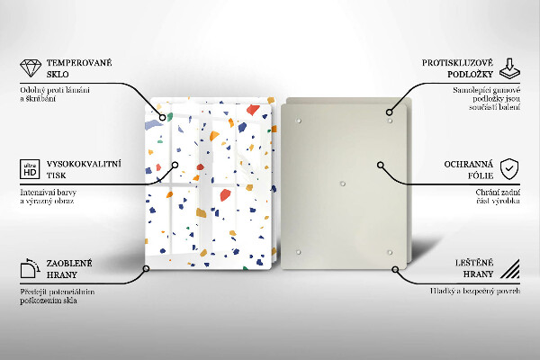 Skärbräda glas Färgglatt stengods