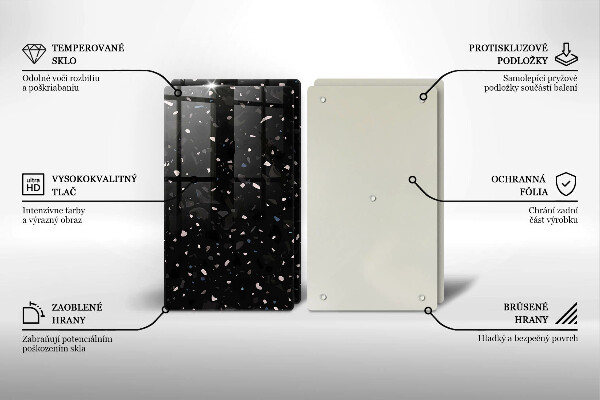 Skärbräda glas Mörk sten gres