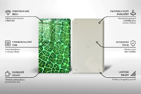 Skärbräda glas Bladstruktur