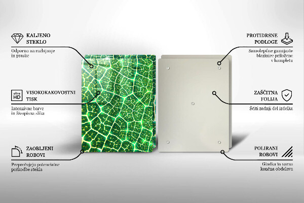 Skärbräda glas Bladstruktur