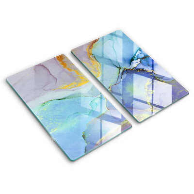 Skärbräda glas Sprucket stenguld