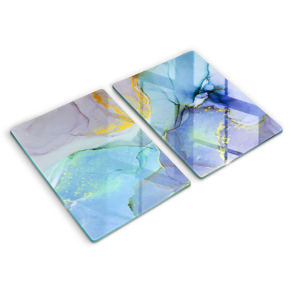 Skärbräda glas Sprucket stenguld