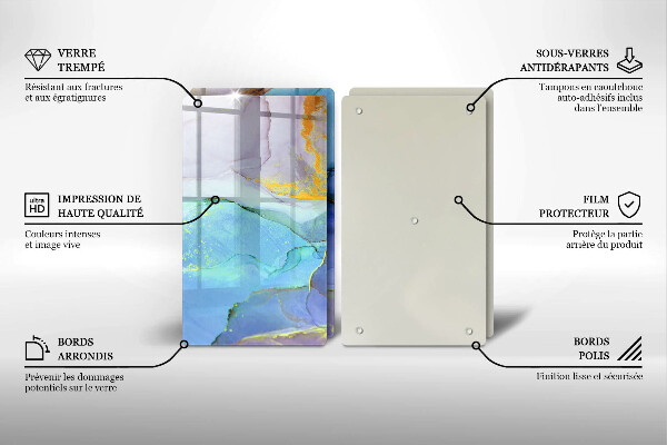 Skärbräda glas Sprucket stenguld