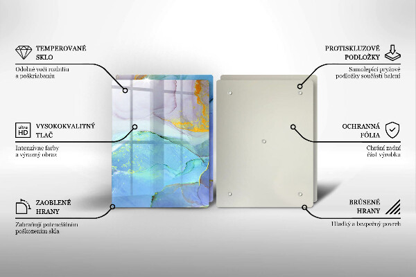 Skärbräda glas Sprucket stenguld
