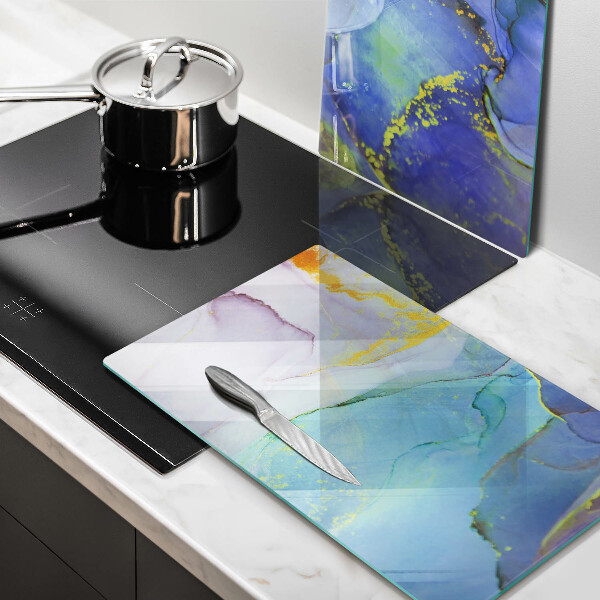 Skärbräda glas Sprucket stenguld