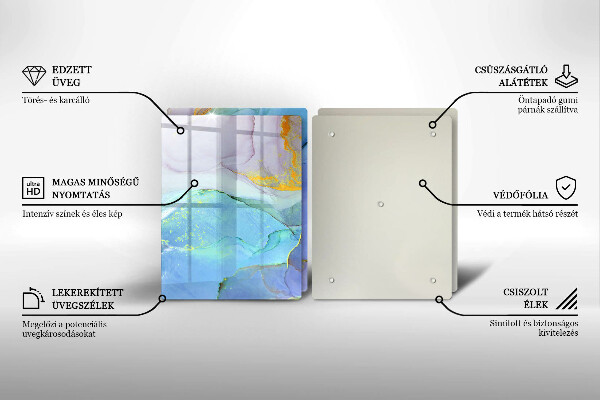 Skärbräda glas Sprucket stenguld