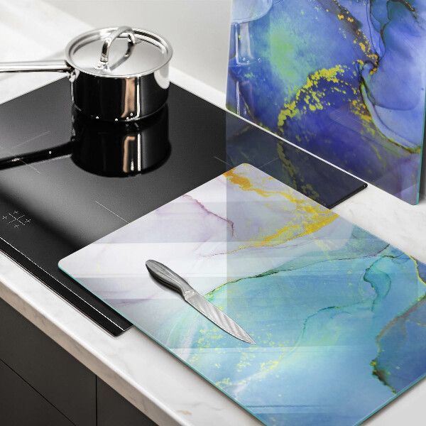 Skärbräda glas Sprucket stenguld