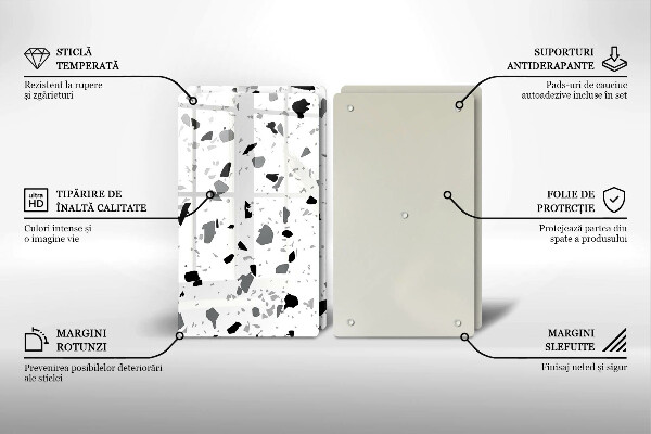 Skärbräda glas Dekorativ sten gres