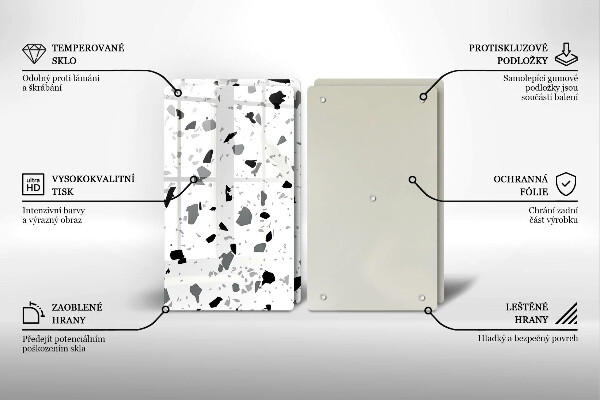 Skärbräda glas Dekorativ sten gres