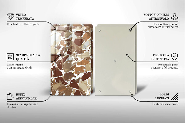 Skärbräda glas Sten dekorativa fläckar