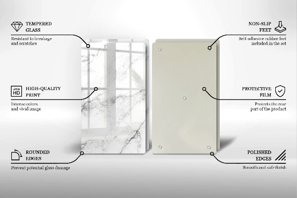 Skärbräda glas Elegant marmorstruktur