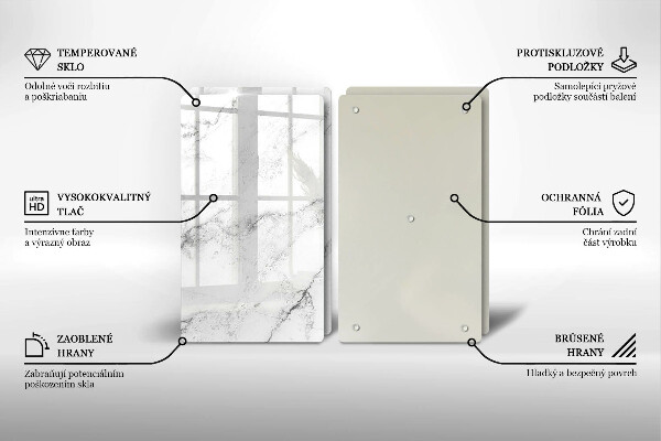 Skärbräda glas Elegant marmorstruktur