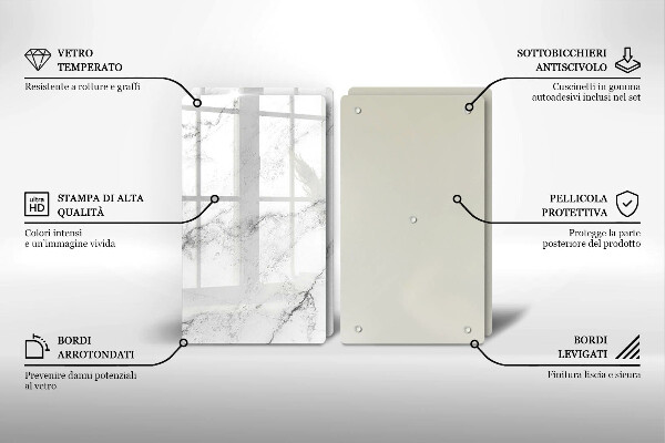 Skärbräda glas Elegant marmorstruktur