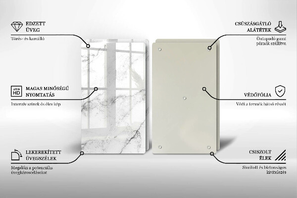 Skärbräda glas Elegant marmorstruktur