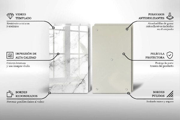 Skärbräda glas Elegant marmorstruktur