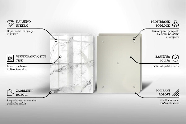 Skärbräda glas Elegant marmorstruktur