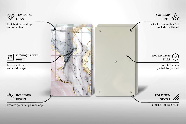 Skärbräda glas Pastell marmor