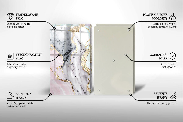 Skärbräda glas Pastell marmor