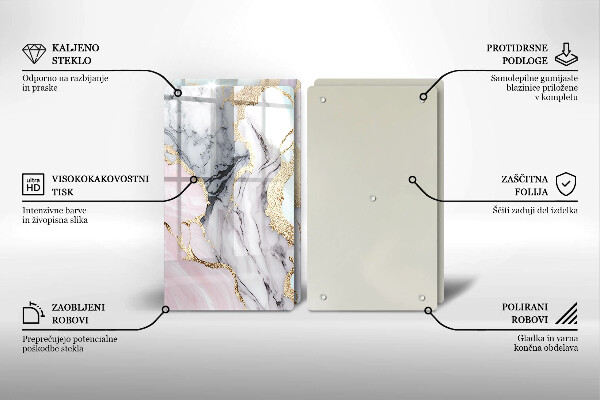 Skärbräda glas Pastell marmor