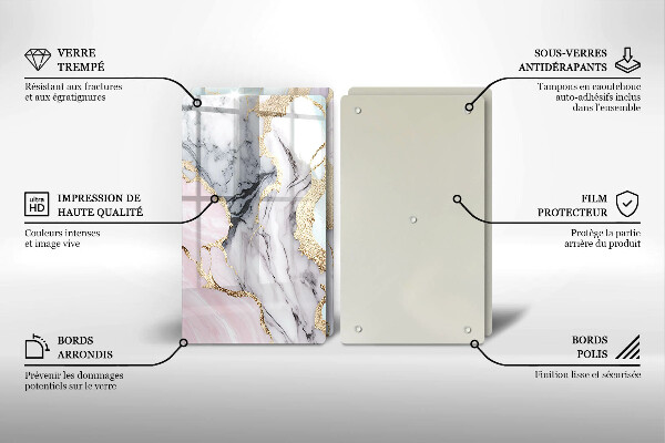 Skärbräda glas Pastell marmor