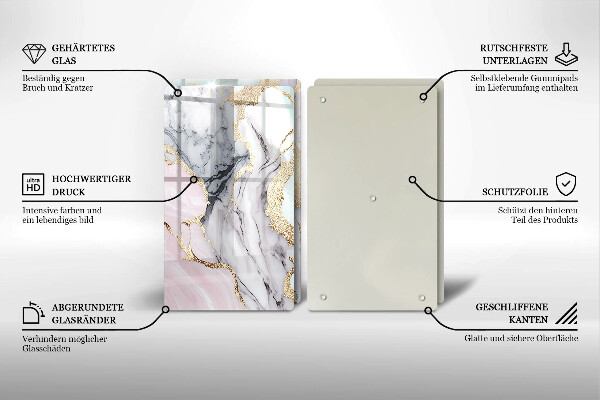 Skärbräda glas Pastell marmor