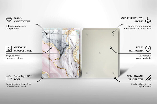 Skärbräda glas Pastell marmor