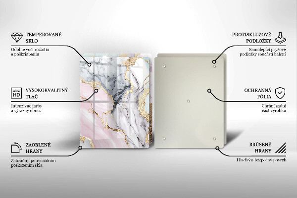 Skärbräda glas Pastell marmor