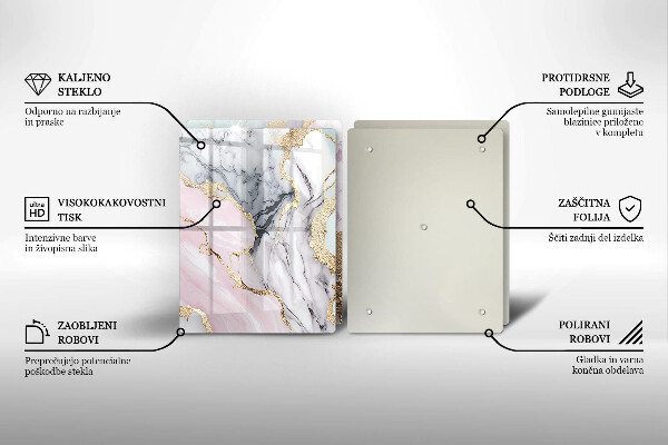 Skärbräda glas Pastell marmor