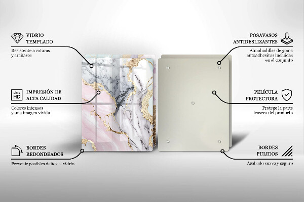 Skärbräda glas Pastell marmor