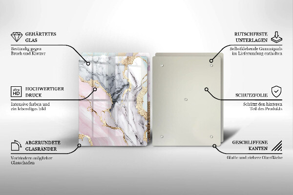 Skärbräda glas Pastell marmor