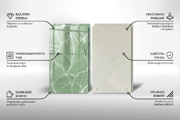 Skärbräda glas Linjära blad